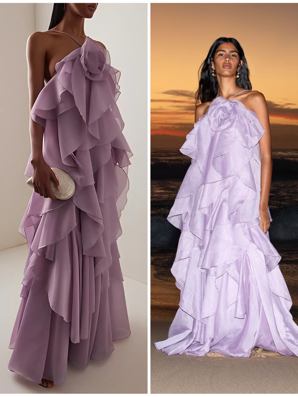 Aje Pandorea Layered Maxi Lilac Dress Size 6 Medium
